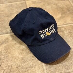 Carhartt Navy Blue Hat Adjustable Back, RN 14806, Vintage, 2005